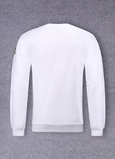 Lucchi Italy Embroidery White Cotton Sweatshirt With Big Logo