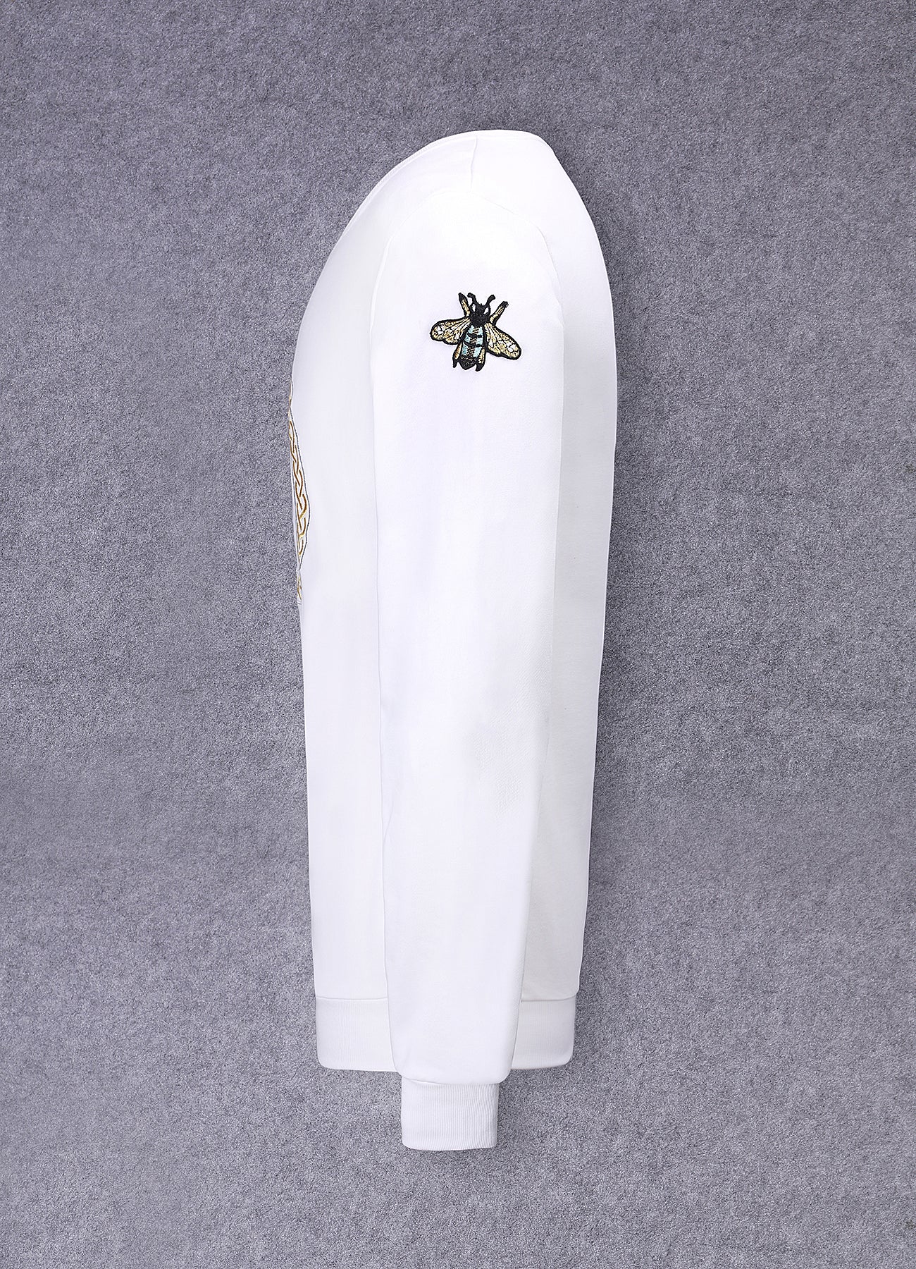 Lucchi Italy Embroidery White Cotton Sweatshirt With Big Logo