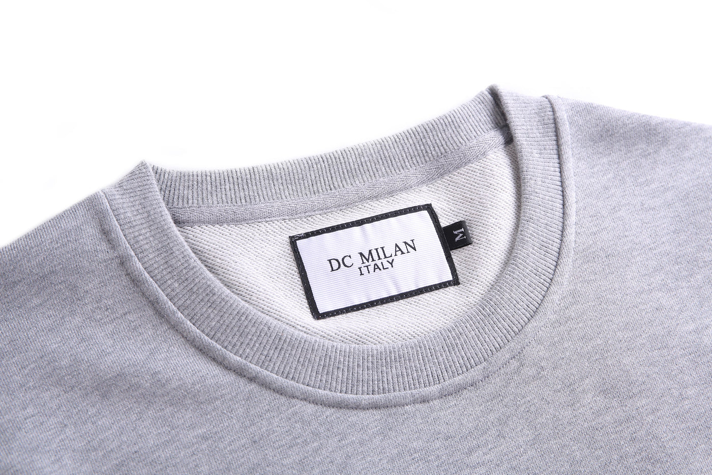 Lucchi Italy Embroidery Light Grey Cotton Sweatshirt With Big Logo