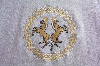 Lucchi Italy Embroidery Light Grey Cotton Sweatshirt With Big Logo