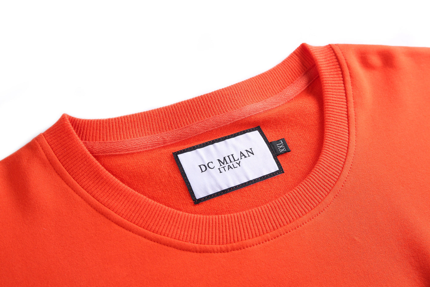 Lucchi Italy Embroidery Orange Cotton Sweatshirt With Big Logo