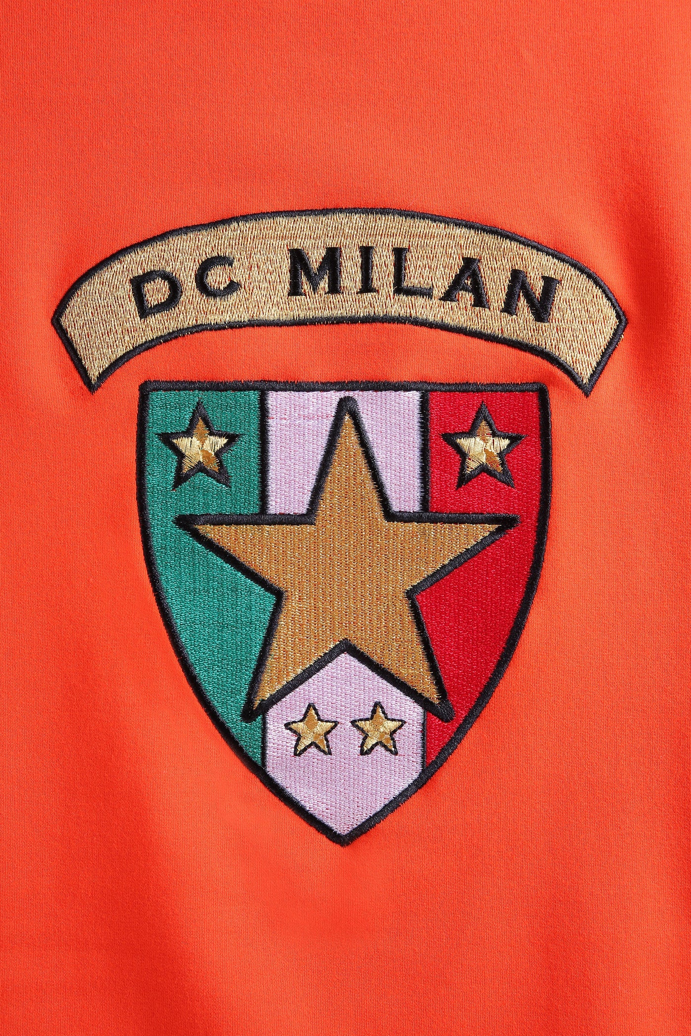 Lucchi Italy Embroidery Orange Cotton Sweatshirt With Big Logo