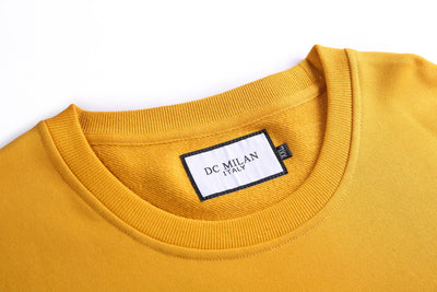 Lucchi Italy Embroidery Yellow Cotton Sweatshirt With Big Logo