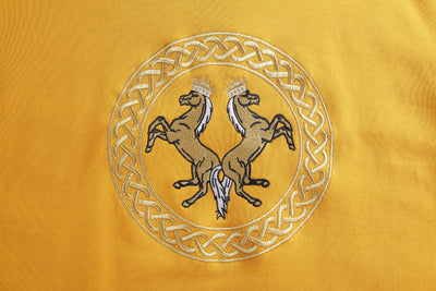 Lucchi Italy Embroidery Yellow Cotton Sweatshirt With Big Logo