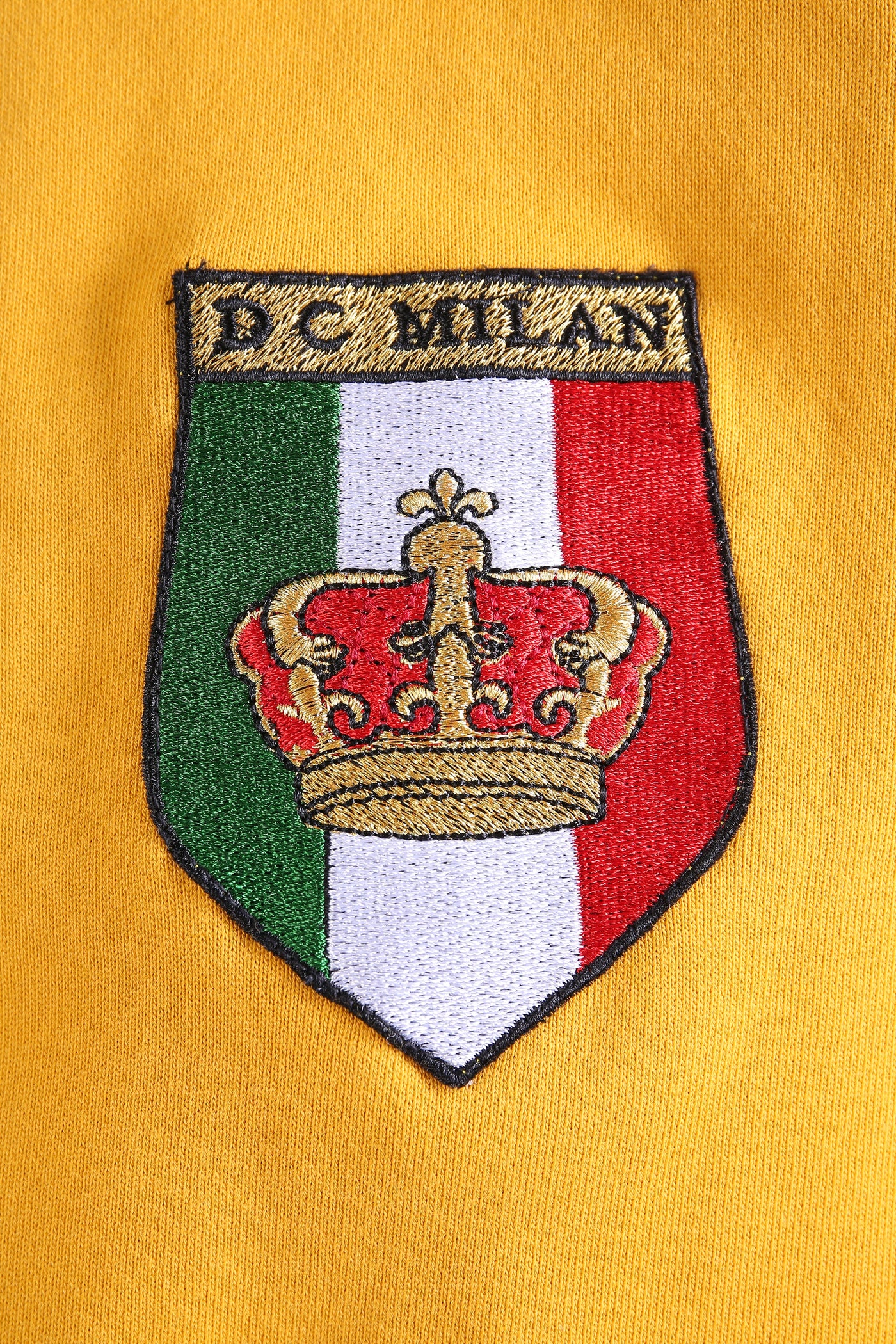Lucchi Italy Embroidery Yellow Cotton Sweatshirt With Big Logo
