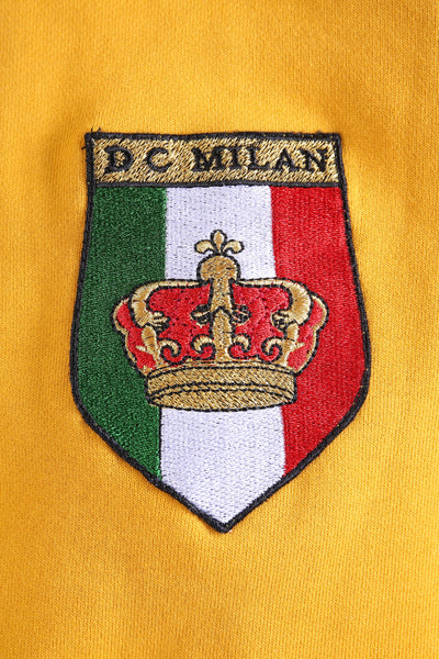 Lucchi Italy Embroidery Yellow Cotton Sweatshirt With Big Logo