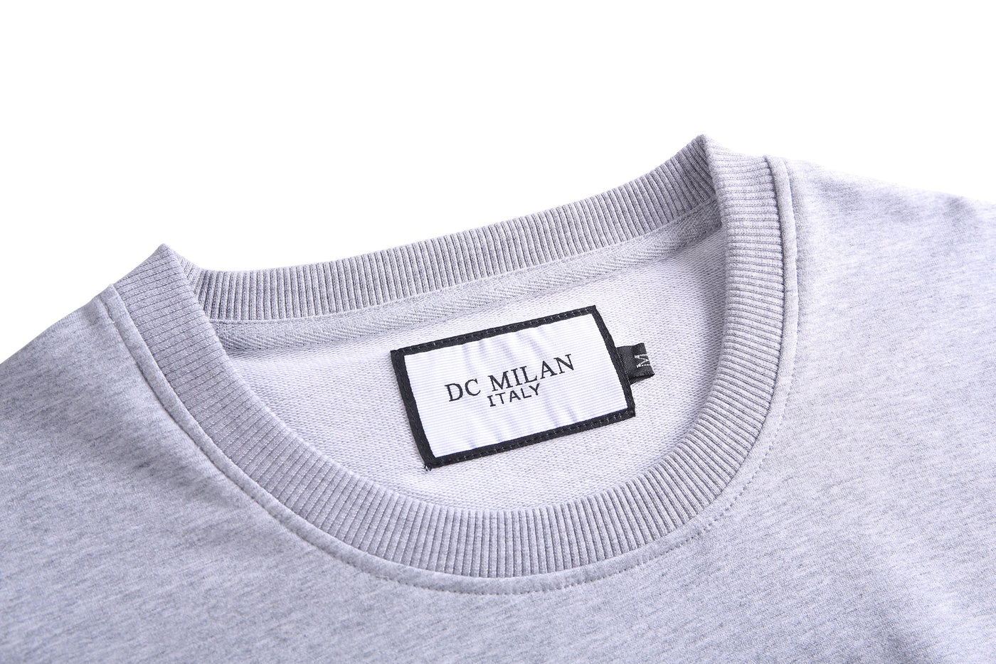 Lucchi Italy Embroidery Light Grey Cotton Sweatshirt With Big Logo