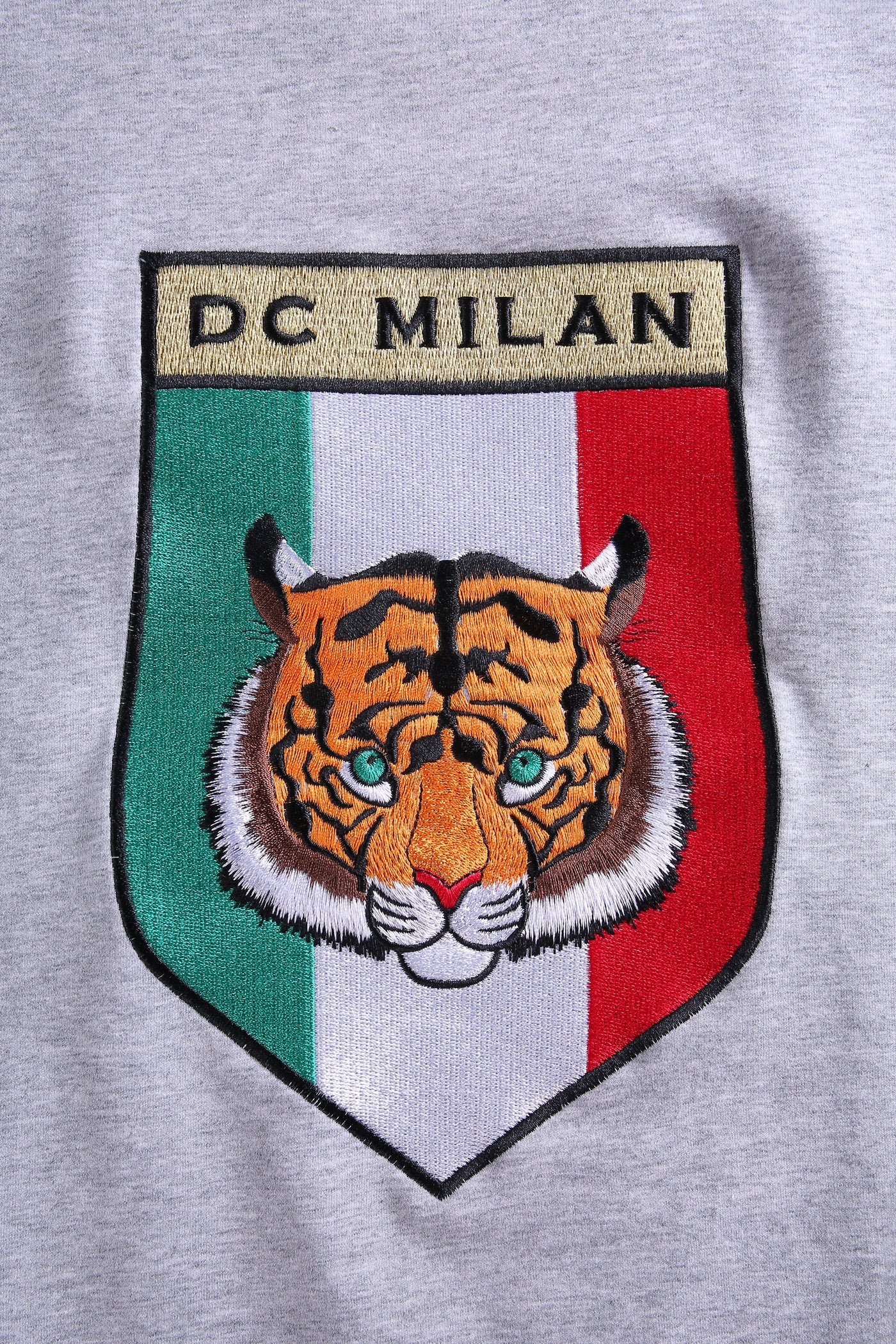 Lucchi Italy Embroidery Light Grey Cotton Sweatshirt With Big Logo