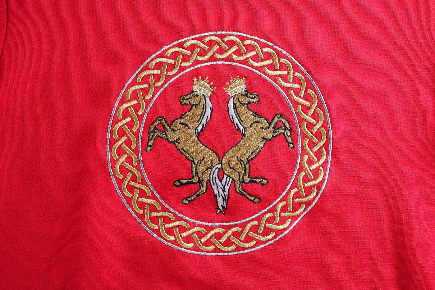 Lucchi Italy Embroidery Red Cotton Sweatshirt With Big Logo