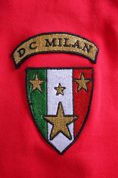 Lucchi Italy Embroidery Red Cotton Sweatshirt With Big Logo