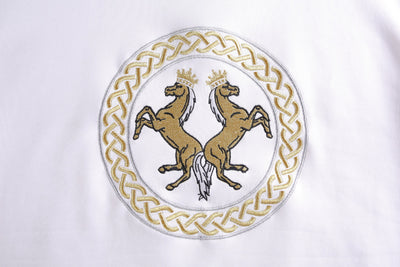 Lucchi Italy Embroidery White Cotton Sweatshirt With Big Logo