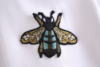 Lucchi Italy Embroidery White Cotton Sweatshirt With Big Logo