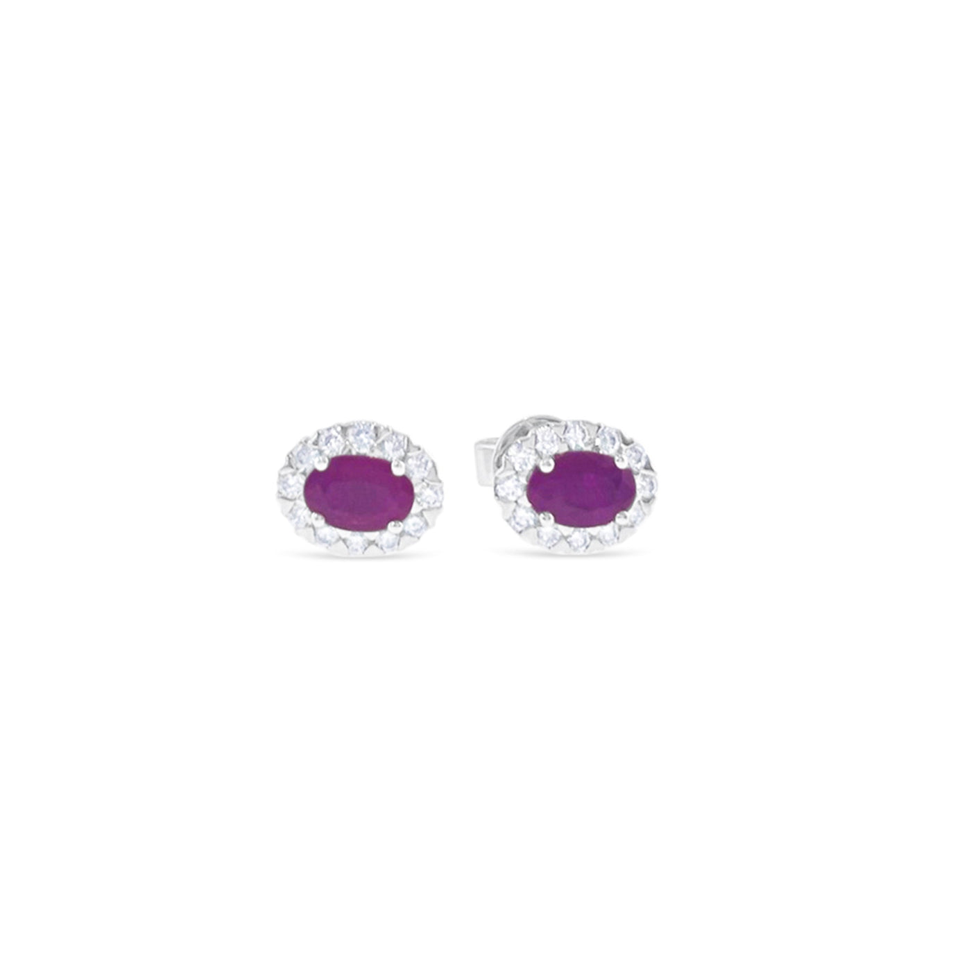 Lucchi Italy 18k White Gold with Ruby and Diamonds - Earring Style 23