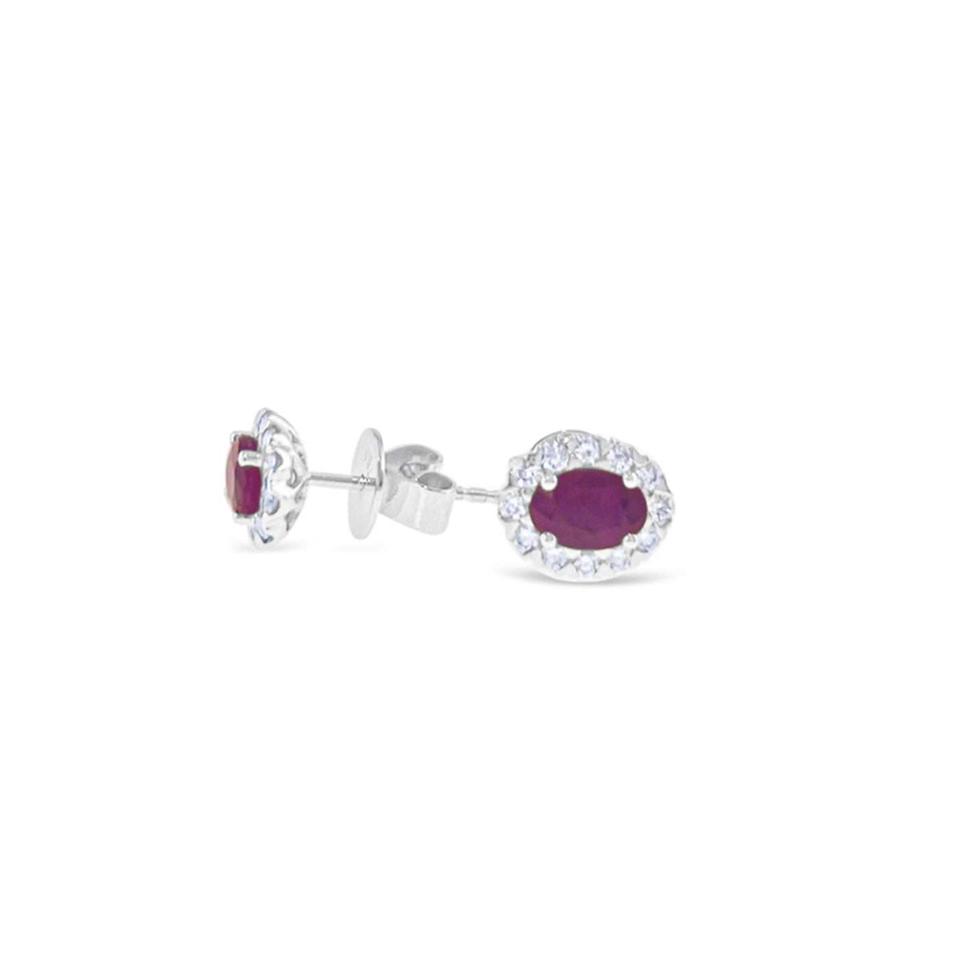 Lucchi Italy 18k White Gold with Ruby and Diamonds - Earring Style 23