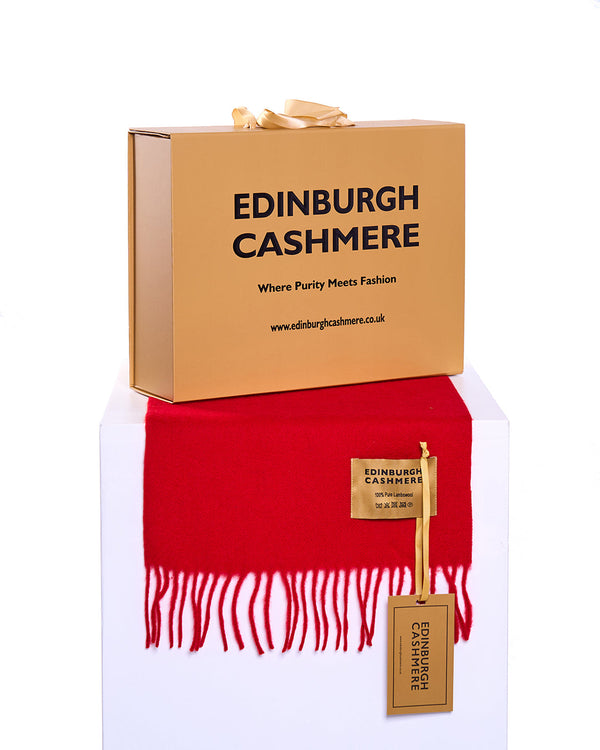 Red Blanket 100% Pure Lambs wool Scottish Throw