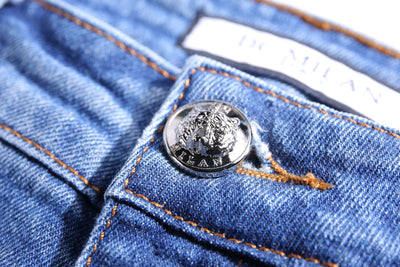 Lucchi Italy Light Blue Slim-Fit Jeans With 2 Logos