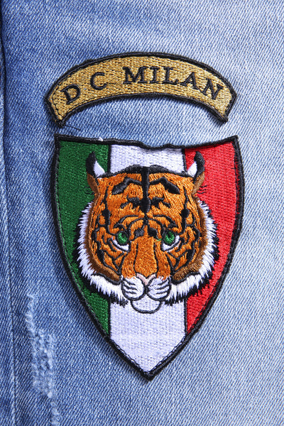 Lucchi Italy Light Blue Slim-Fit Jeans With 2 Logos