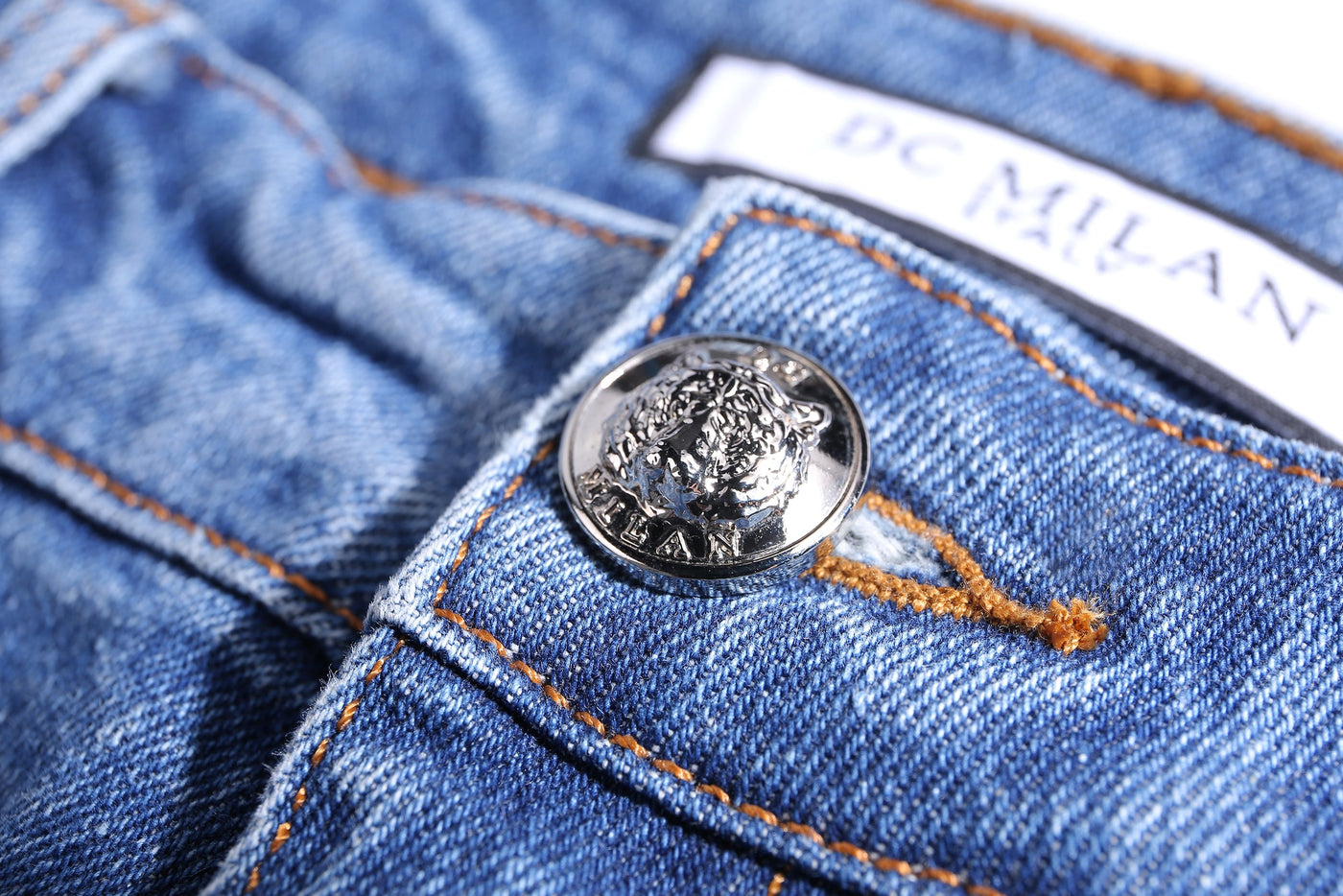 Lucchi Italy Light Blue Slim-Fit Jeans With 1 Logo