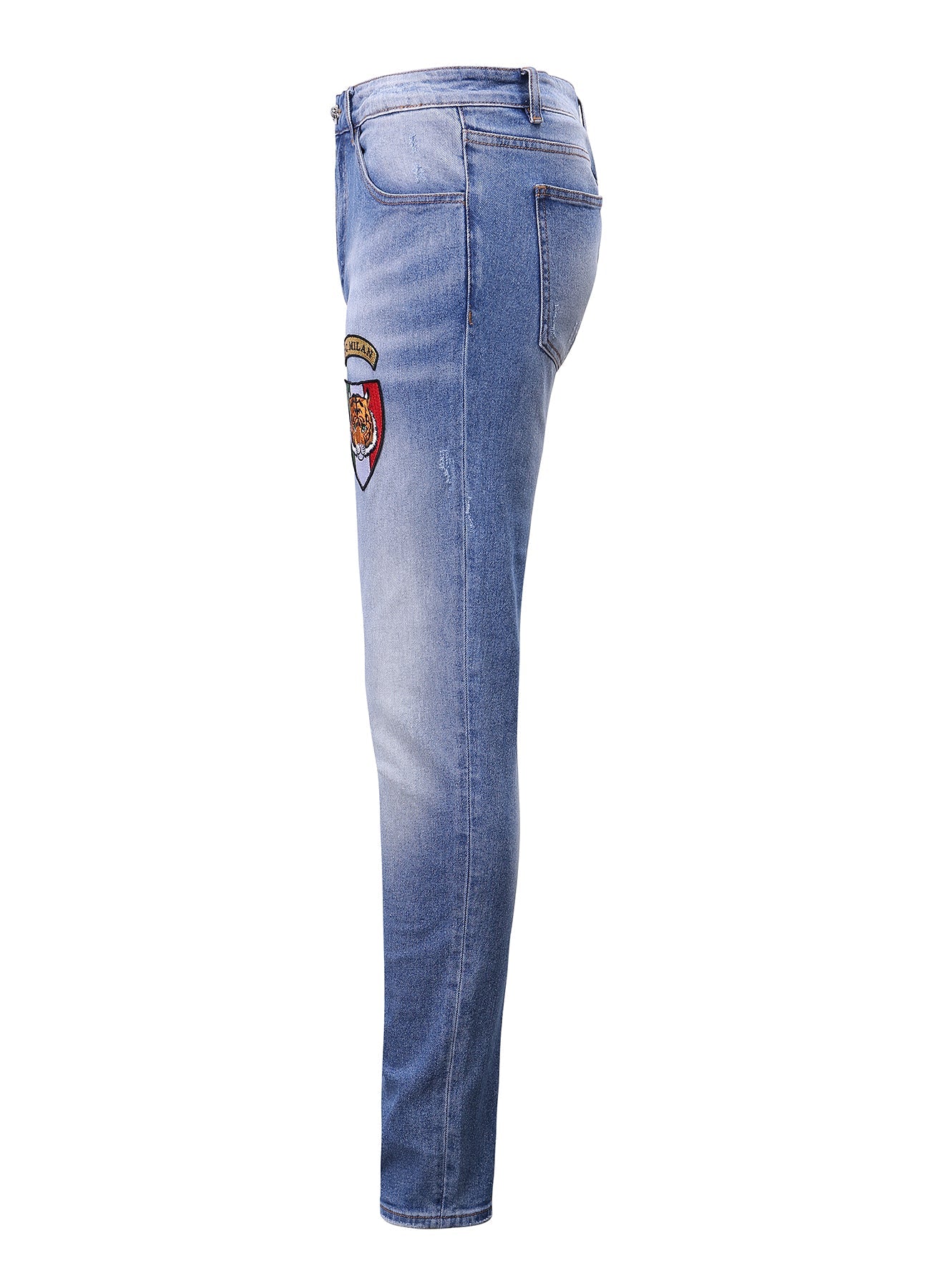 Lucchi Italy Light Blue Slim-Fit Jeans With 1 Logo
