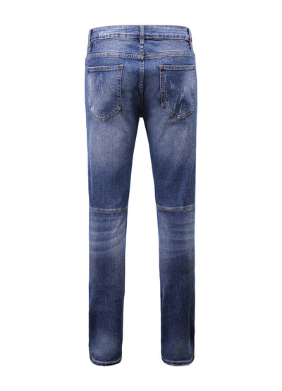 Lucchi Italy Medium Blue Slim-Fit Jeans With 4 Logos