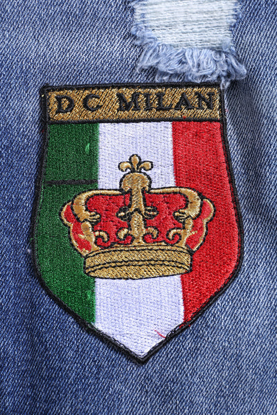 Lucchi Italy Medium Blue Slim-Fit Jeans With 4 Logos