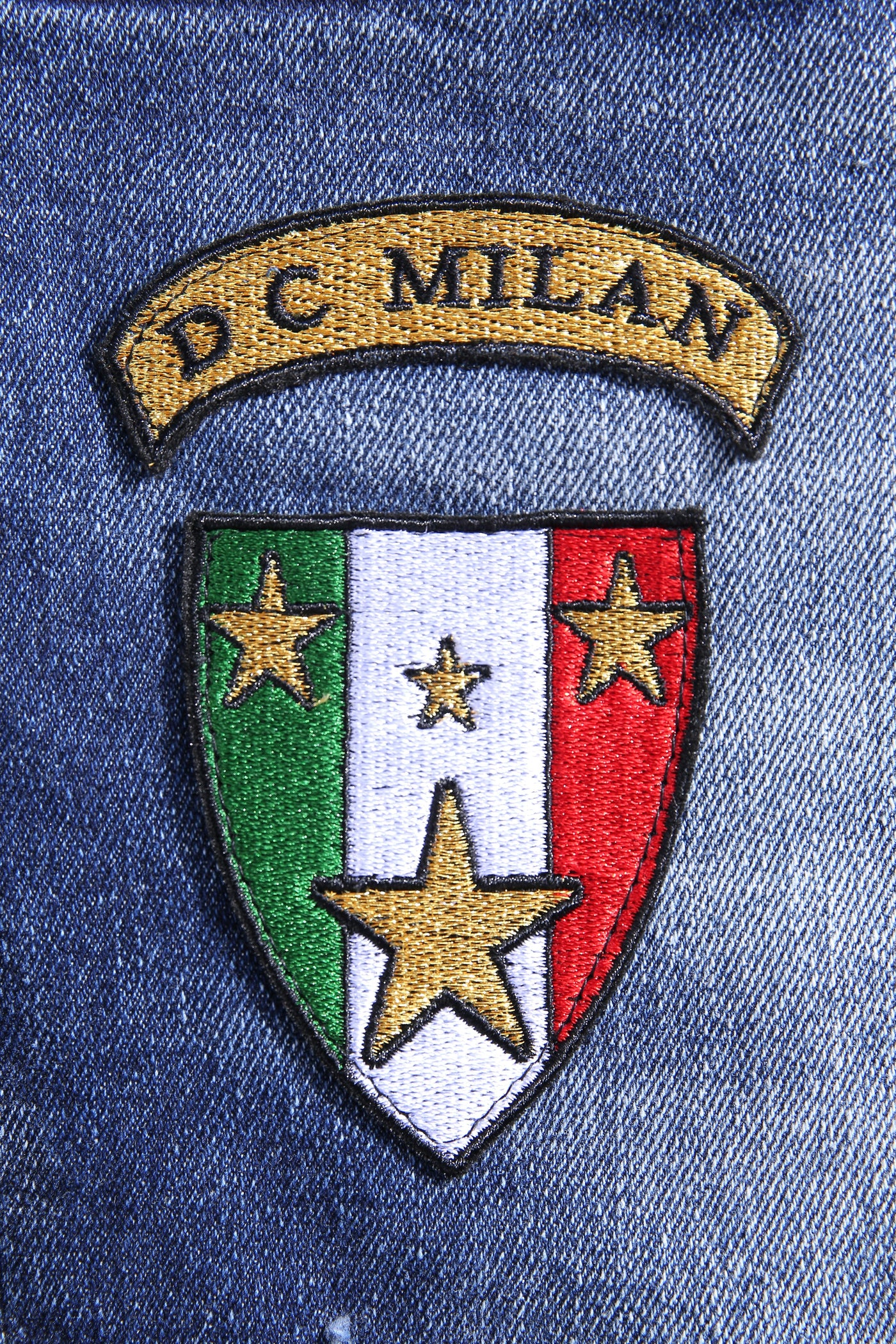 Lucchi Italy Medium Blue Slim-Fit Jeans With 2 Logos