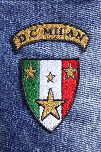Lucchi Italy Medium Blue Slim-Fit Jeans With 2 Logos