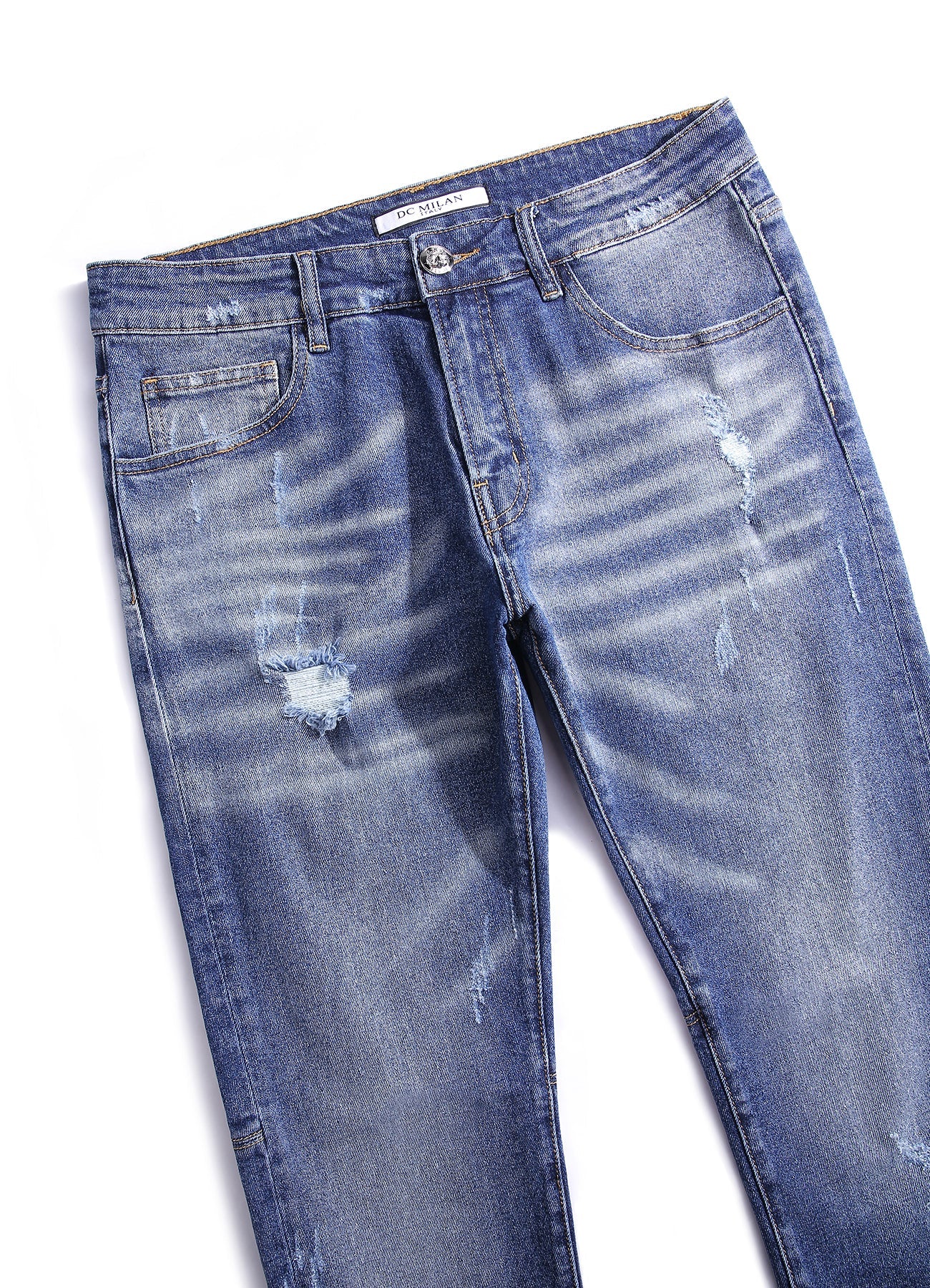 Lucchi Italy Medium Blue Slim-Fit Jeans