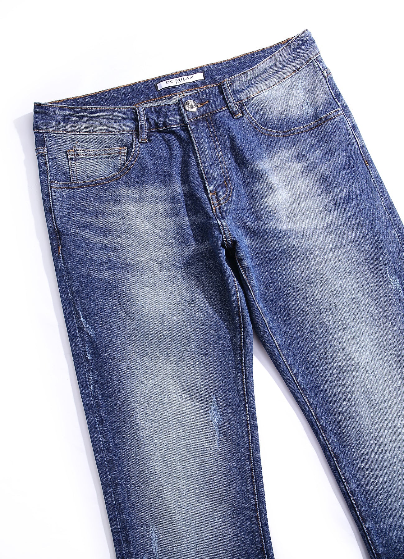 Lucchi Italy Medium Blue Slim-Fit Jeans