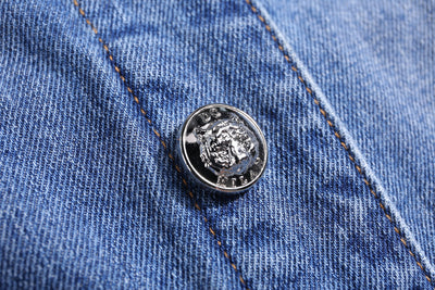 Lucchi Italy Embroidered Medium Blue Classic Denim Jacket