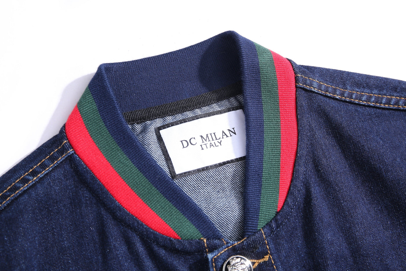 Lucchi Italy Embroidered Dark Blue Classic Denim Jacket