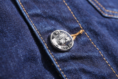 Lucchi Italy Embroidered Dark Blue Classic Denim Jacket