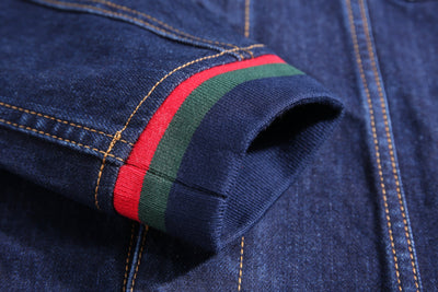 Lucchi Italy Embroidered Dark Blue Classic Denim Jacket