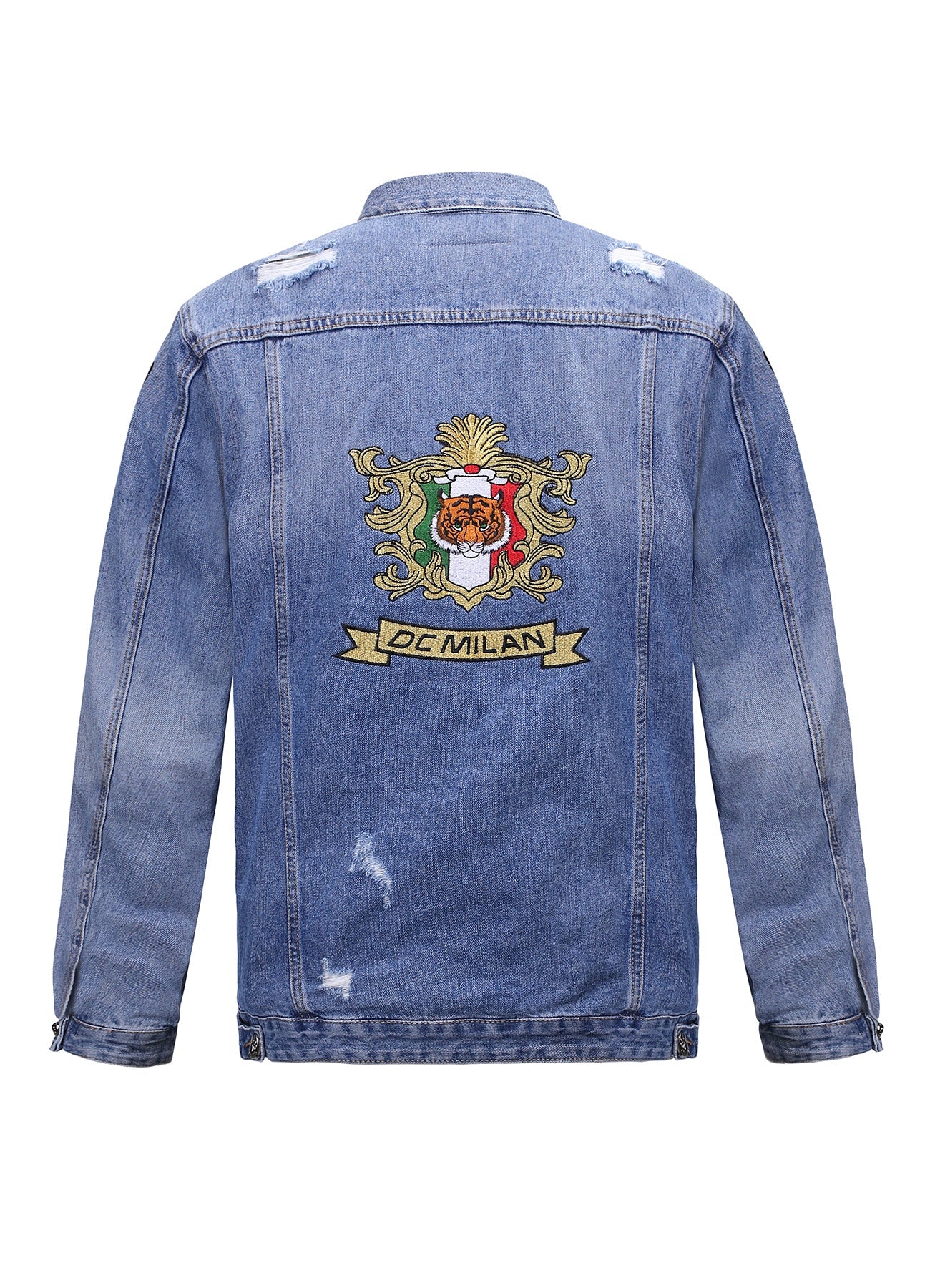 Lucchi Italy Embroidered Light Blue Denim Jacket
