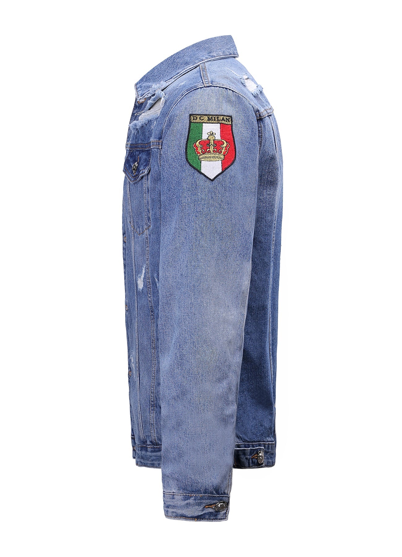 Lucchi Italy Embroidered Light Blue Denim Jacket