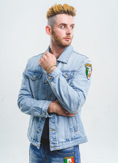 Lucchi Italy Embroidered Light Blue Classic Denim Jacket