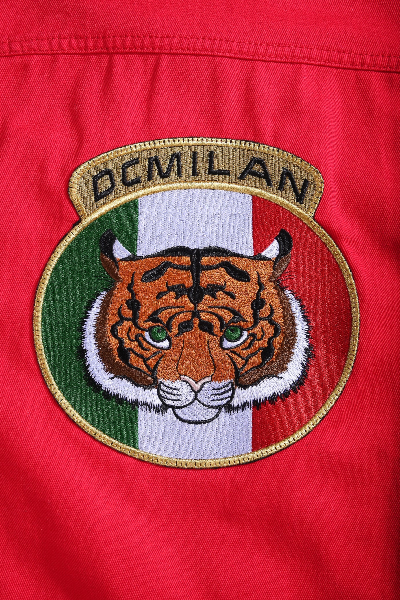 Lucchi Italy Embroidered Red Denim Jacket Classic