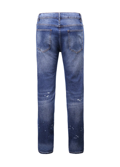 Lucchi Italy Medium Blue Slim-Fit Jeans With 2 Logos