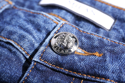 Lucchi Italy Medium Blue Slim-Fit Jeans With 2 Logos