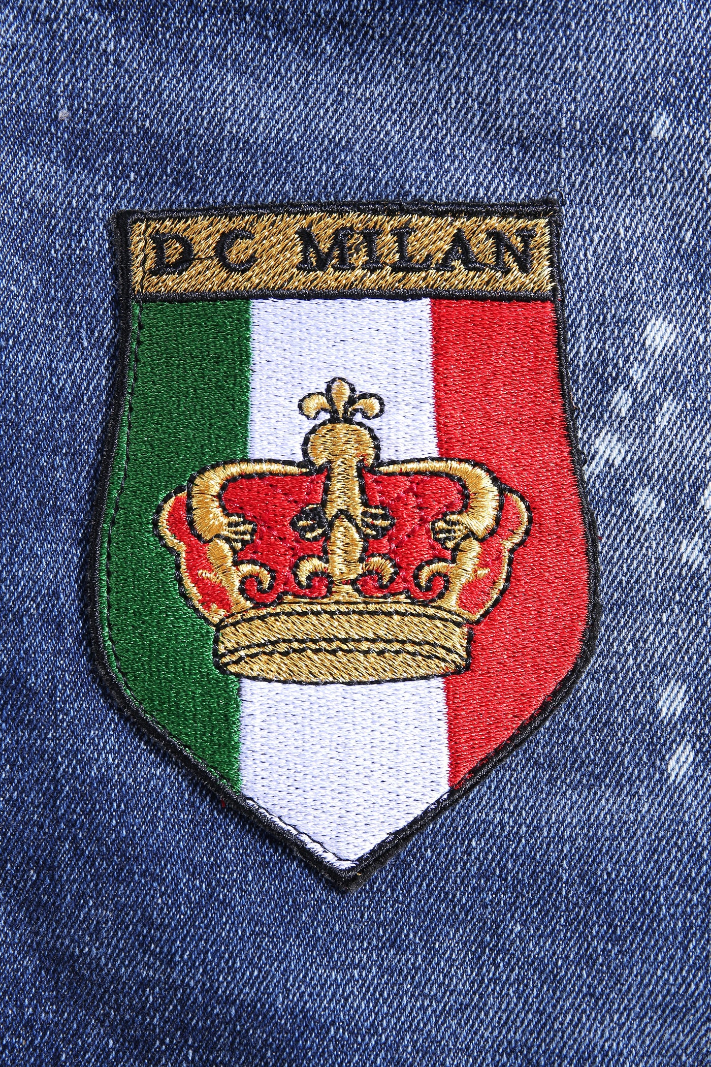 Lucchi Italy Medium Blue Slim-Fit Jeans With 2 Logos
