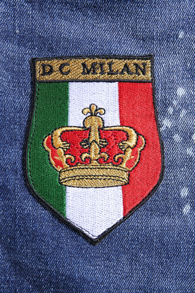 Lucchi Italy Medium Blue Slim-Fit Jeans With 2 Logos