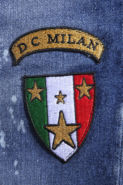 Lucchi Italy Medium Blue Slim-Fit Jeans With 2 Logos