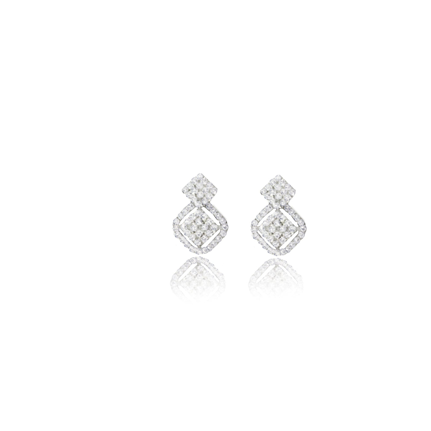 Lucchi Italy 18k White Gold with Diamonds - Earring Style 26