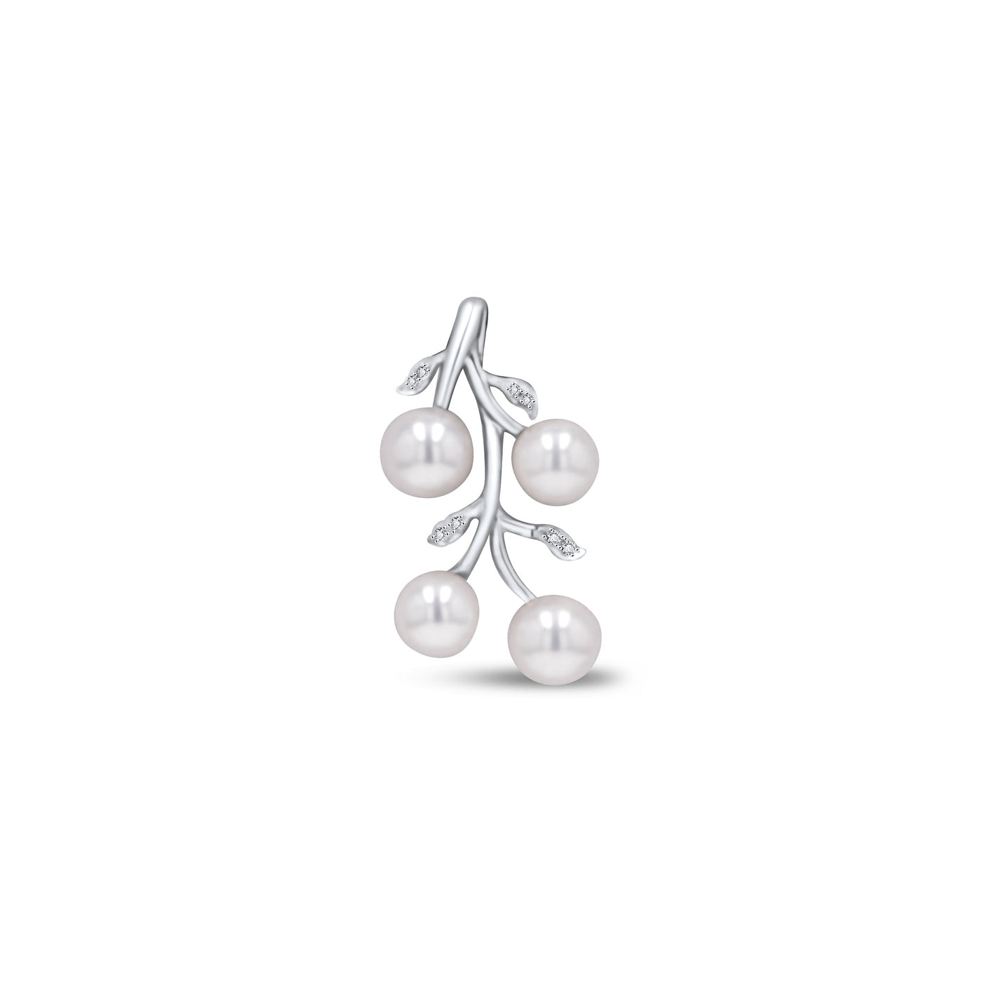 Lucchi Italy 18k White-Gold with Cultured Pearl and Diamonds - Pendant Style 4