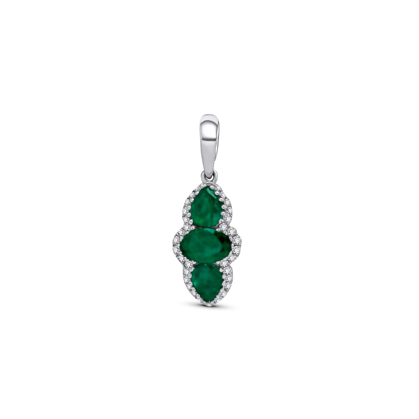 Lucchi Italy 18k White-Gold with Diamonds and Emerald - Pendant Style 5