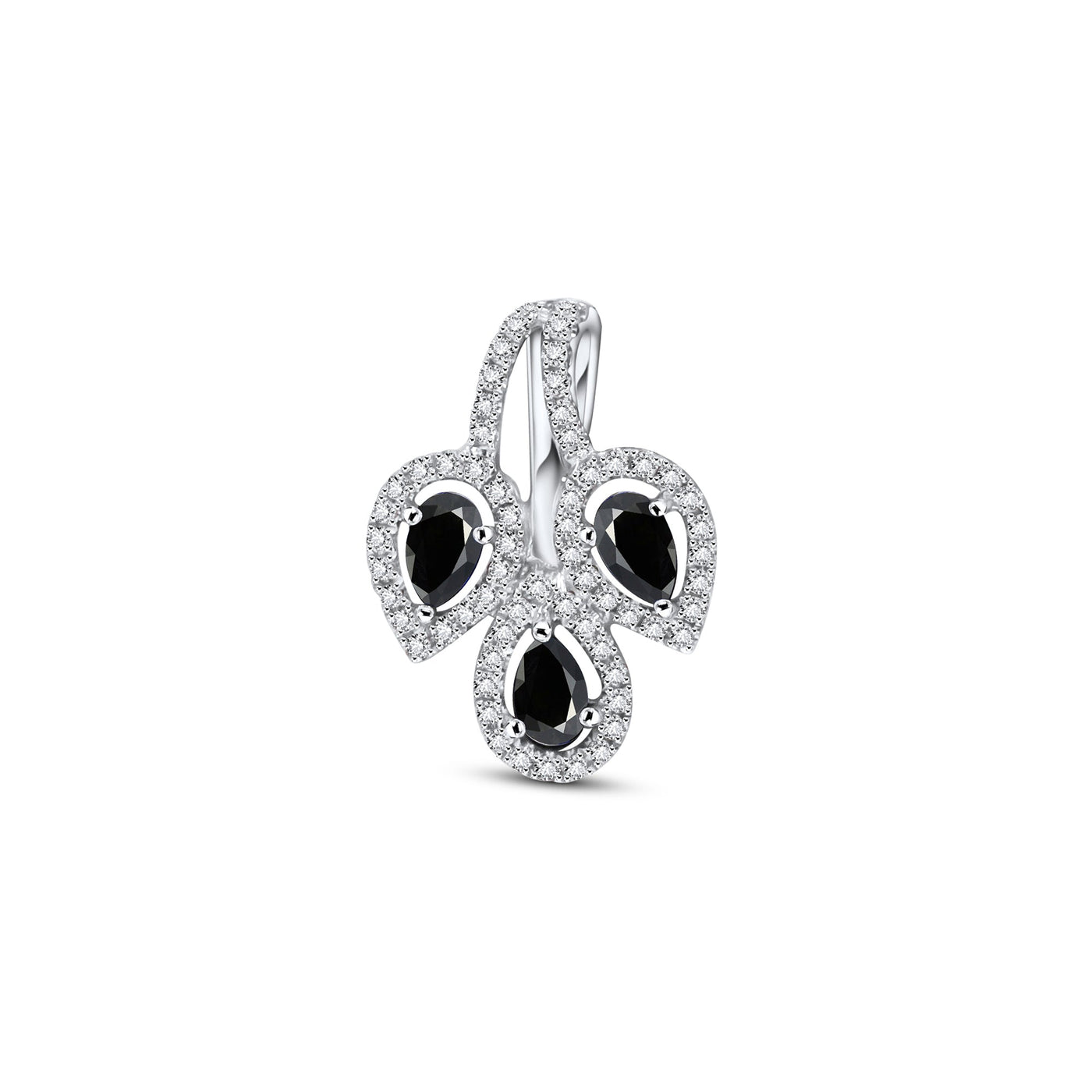 Lucchi Italy 18k White-Gold with Diamonds and Synthetic Blue Topaz - Pendant Style 6
