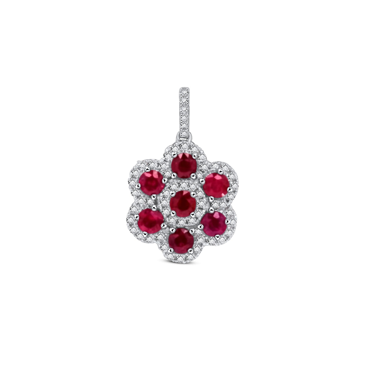 Lucchi Italy 18k White-Gold with Diamonds and Rubies - Pendant Style 7