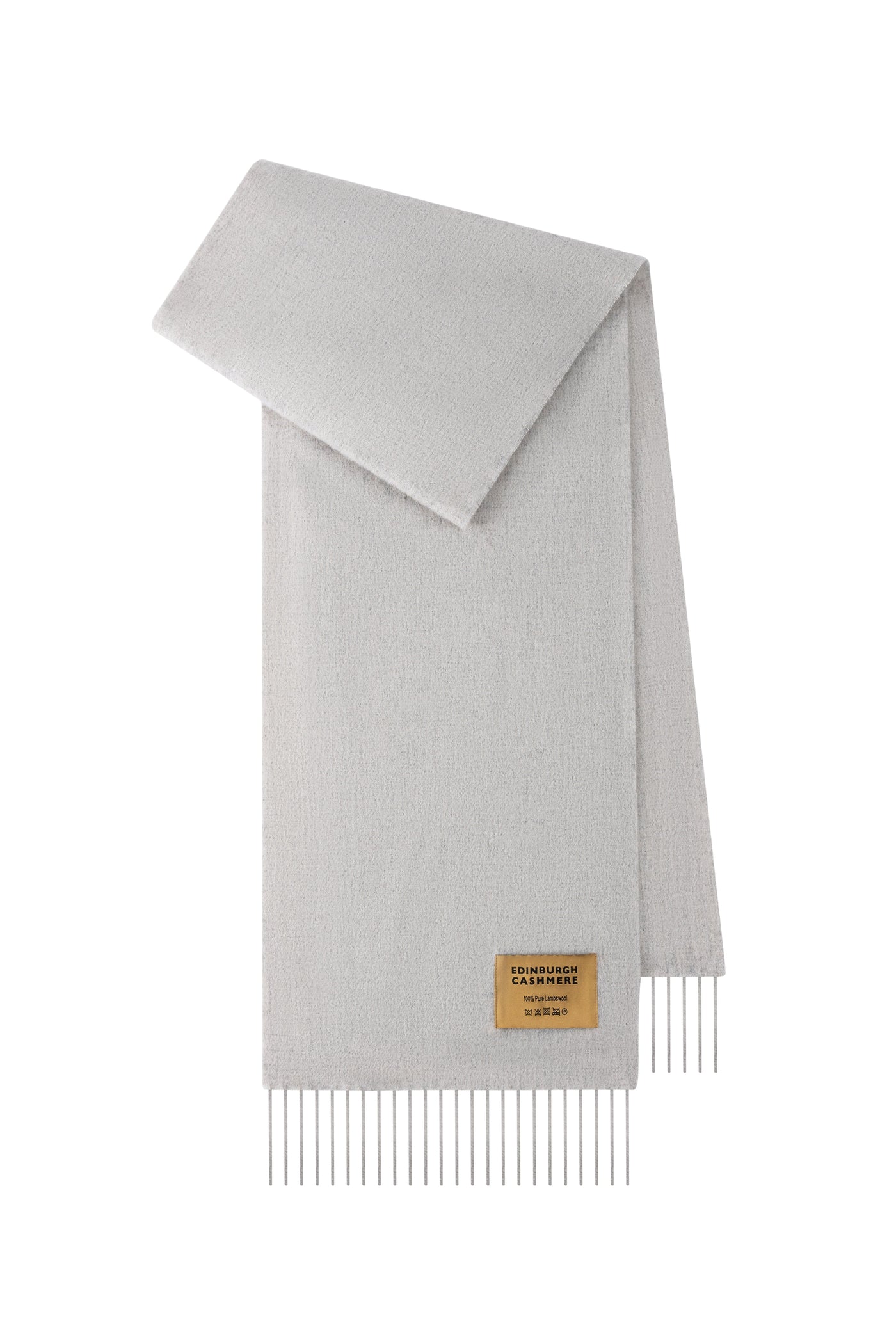 Plain Merino Wool Scarf Light Grey 132