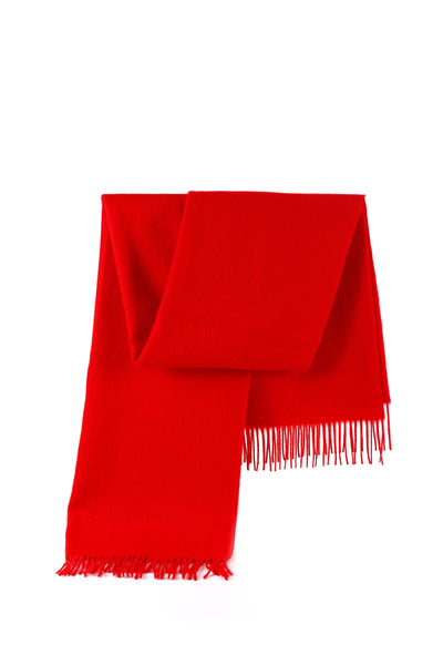 Lucchi Italy Plain Scarf Red Oversized Wrap 100% Pure Lambswool