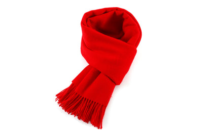 Lucchi Italy Plain Scarf Red Oversized Wrap 100% Pure Lambswool